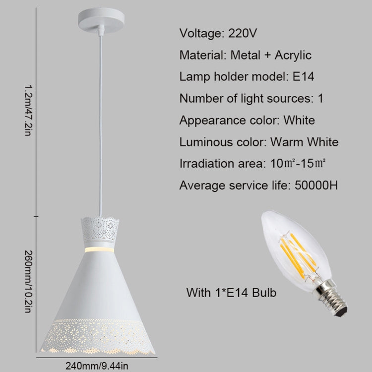 YWXLight Home Lighting Decoration Simple Metal White Dress Restaurant Pendant Light (Warm White)