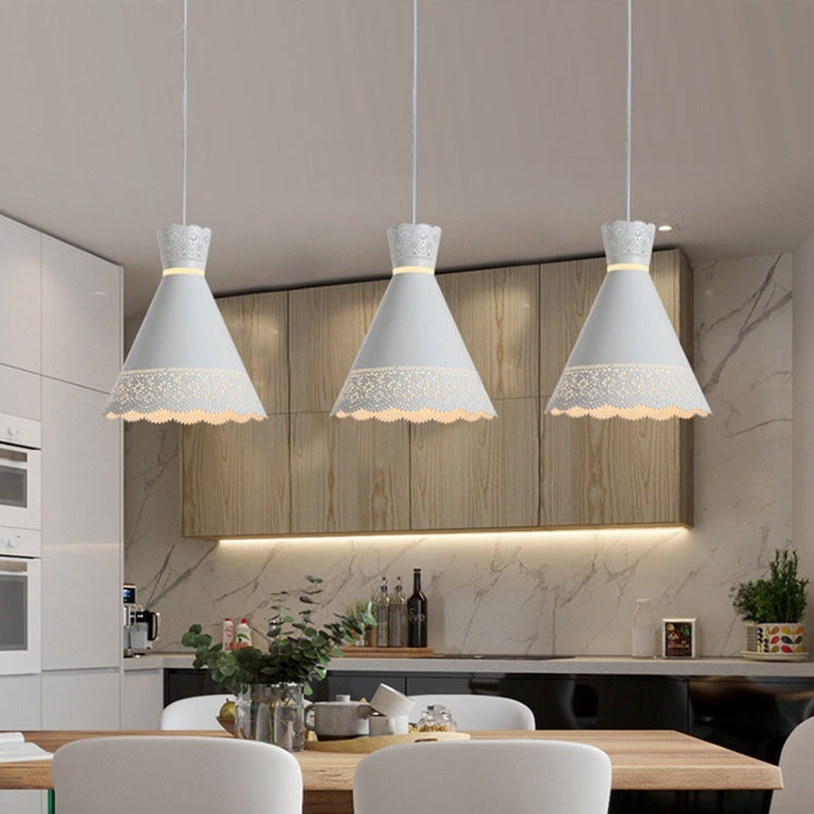 YWXLight Home Lighting Decoration Simple Metal White Dress Restaurant Pendant Light (Warm White)