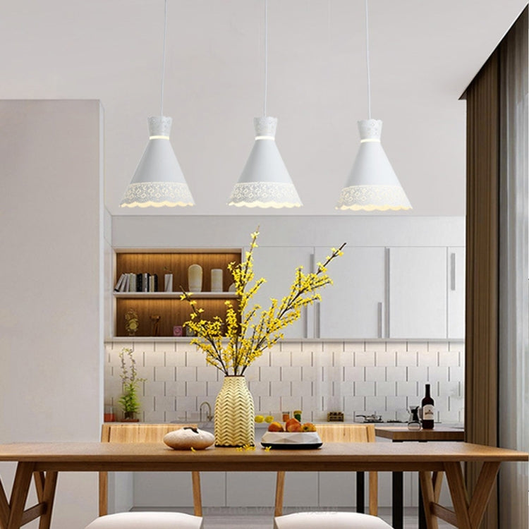 YWXLight Home Lighting Decoration Simple Metal White Dress Restaurant Pendant Light (Warm White)