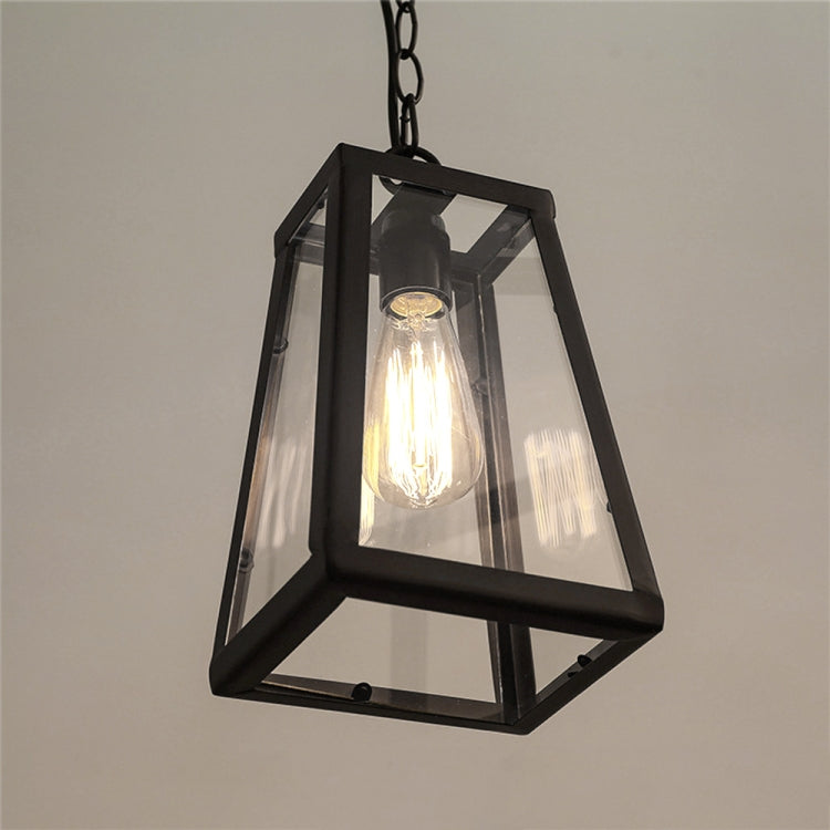 YWXLight Retro Hanging Lamp Glass Box Creative Pendant Light With E27 Edison Bulb Perfect for Kitchen Dining Room Bedroom