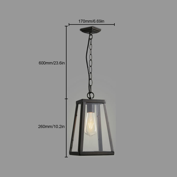 YWXLight Retro Hanging Lamp Glass Box Creative Pendant Light With E27 Edison Bulb Perfect for Kitchen Dining Room Bedroom