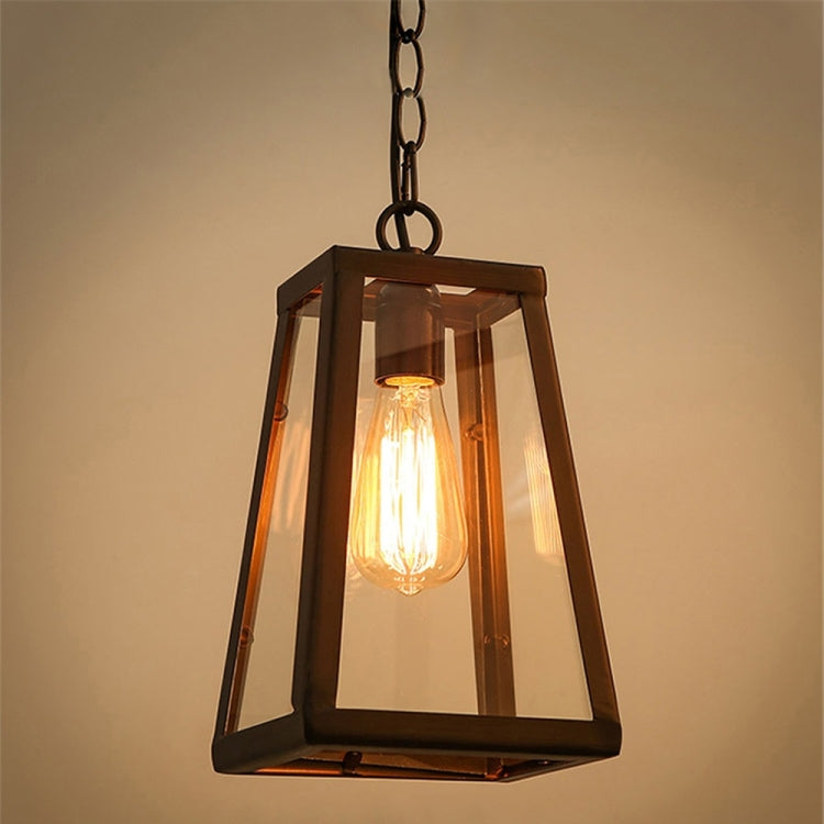 YWXLight Retro Hanging Lamp Glass Box Creative Pendant Light With E27 Edison Bulb Perfect for Kitchen Dining Room Bedroom