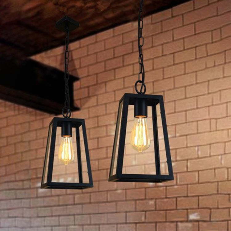 YWXLight Retro Hanging Lamp Glass Box Creative Pendant Light With E27 Edison Bulb Perfect for Kitchen Dining Room Bedroom