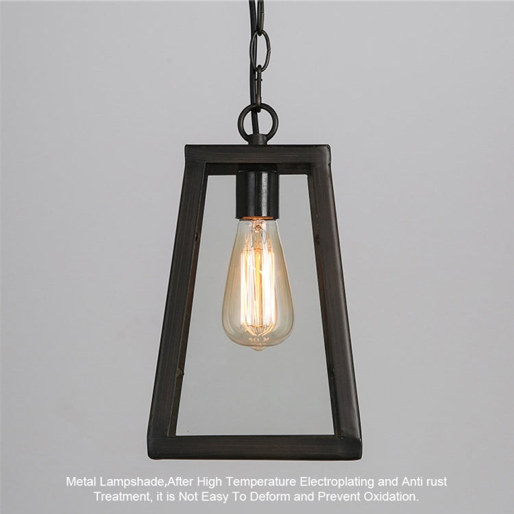 YWXLight Retro Hanging Lamp Glass Box Creative Pendant Light With E27 Edison Bulb Perfect for Kitchen Dining Room Bedroom