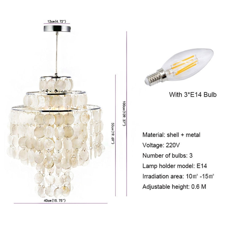 YWXLight Nordic Modern Natural Shell Pendant Light E14 LED Light Home Decor Bedroom Living Room Dining Room