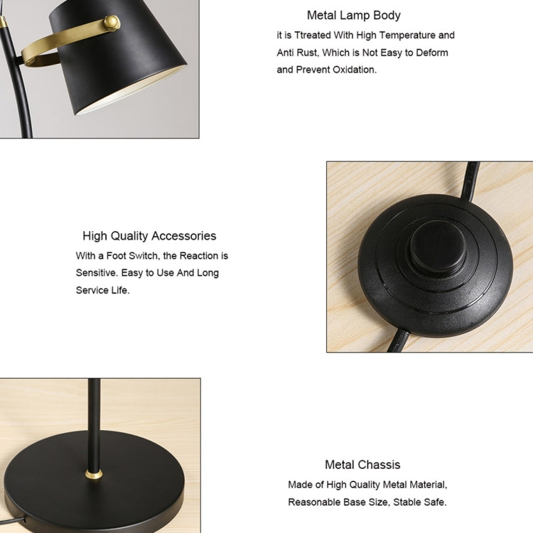 YWXLight Nordic Style Living Room Simple Modern Bedroom Bedside Personality Wrought Iron Eye Protection Creative Fashion Standing Floor Lamp