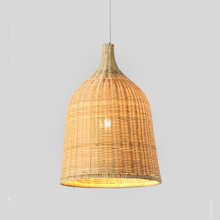 YWXLight Hand-Woven Bamboo Rattan Round Basket Lampshade Pendant Light