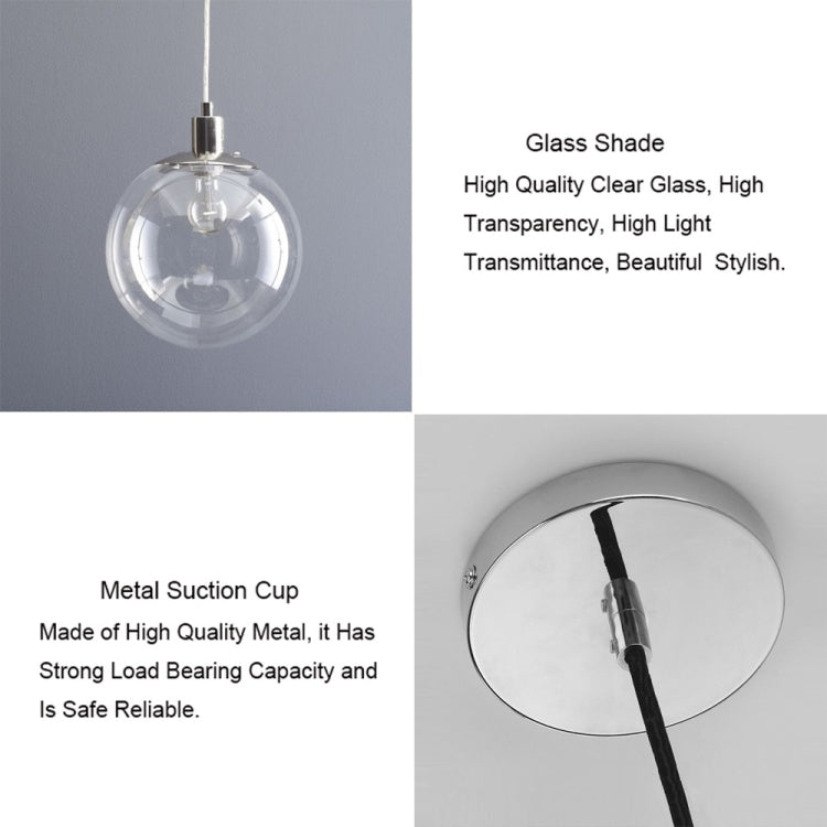 YWXLight Nordic Modern Hanging Lamp Creative Transparent Glass Circle Ball Pendant Light With E27 Bulb Perfect for Kitchen Dining Room Bedroom