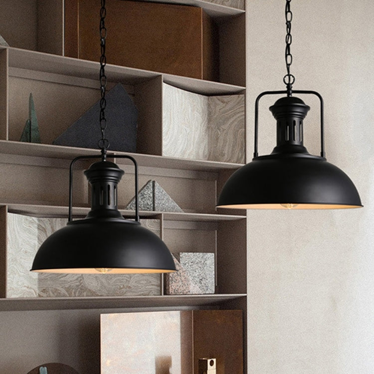 YWXLight Black Pot Lid Hanging Lamp Pendant Lights with E27 Bulb