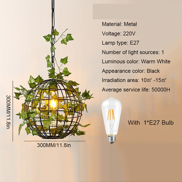 YWXLight Metal Plant Hanging Lamp Pendant Light with E27 Bulb