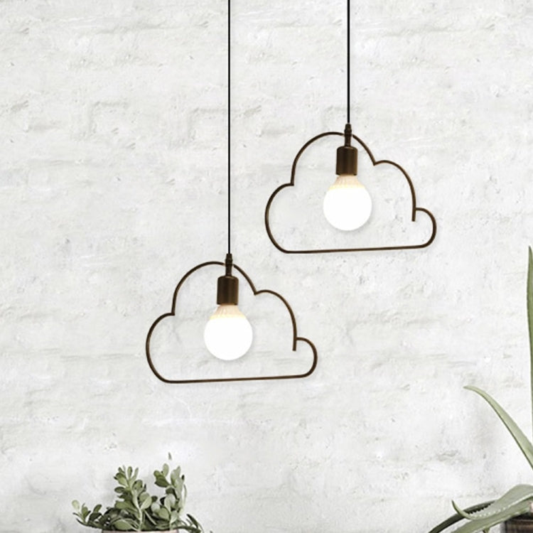 YWXLight Pendant Lights Black White Iron Art Cloud Hanging Lamp with E27 Bulb