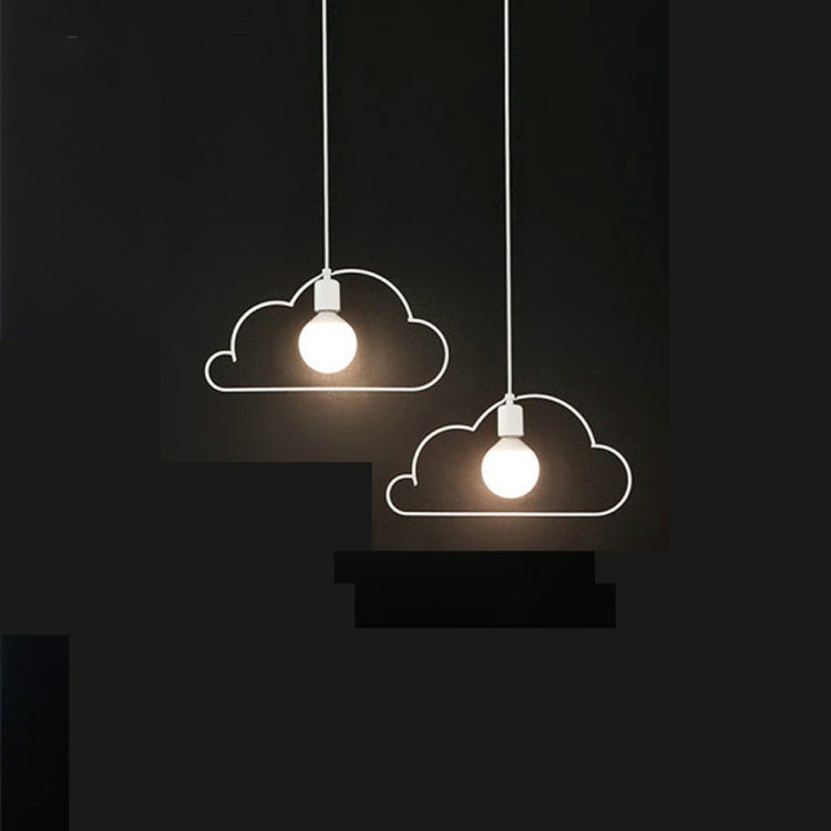 YWXLight Pendant Lights Black White Iron Art Cloud Hanging Lamp with E27 Bulb