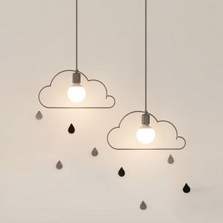 YWXLight Pendant Lights Black White Iron Art Cloud Hanging Lamp with E27 Bulb