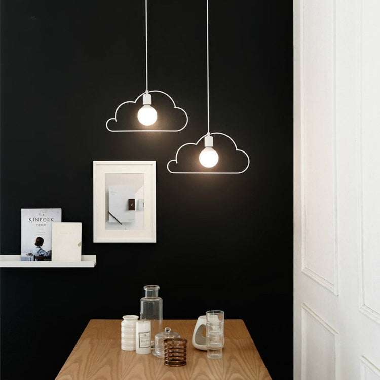 YWXLight Pendant Lights Black White Iron Art Cloud Hanging Lamp with E27 Bulb