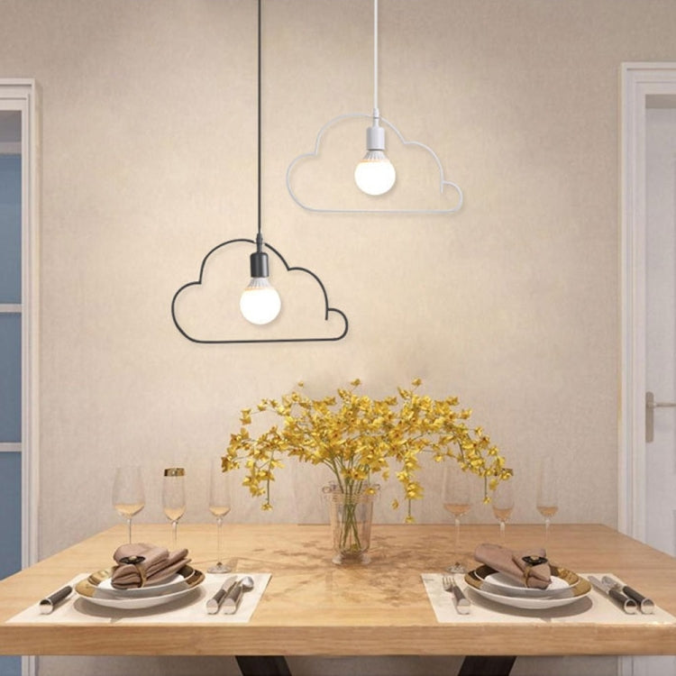 YWXLight Pendant Lights Black White Iron Art Cloud Hanging Lamp with E27 Bulb