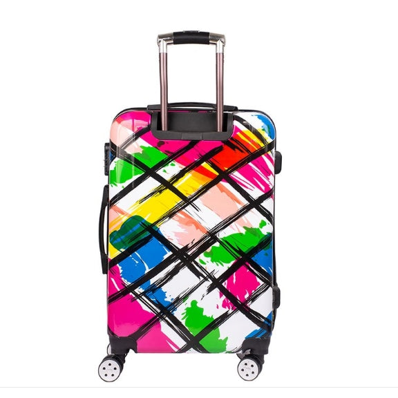 24 inch Colorful Rainbow Suitcase Female Pull-rod Case Universal Wheel PC Travel Suitcase