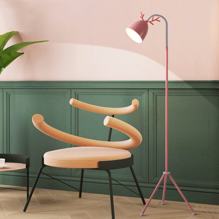 YWXLight Macaron Floor Lamp Nordic Bedroom Living Room Study Cute Pink Creative Antler Eye LED Table Lamp