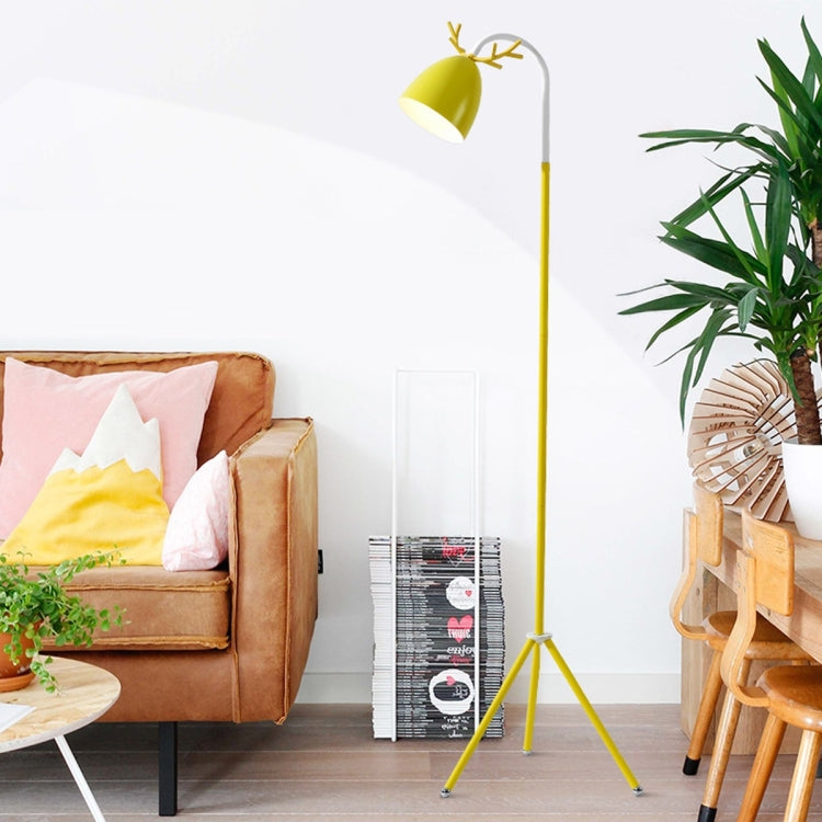 YWXLight Macaron Floor Lamp Nordic Bedroom Living Room Study Cute Pink Creative Antler Eye LED Table Lamp