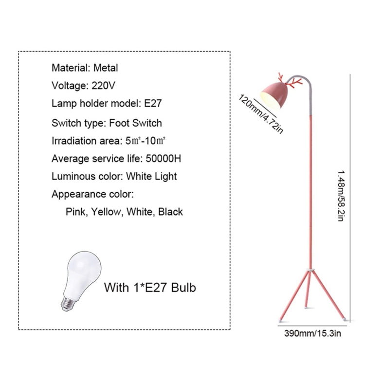 YWXLight Macaron Floor Lamp Nordic Bedroom Living Room Study Cute Pink Creative Antler Eye LED Table Lamp