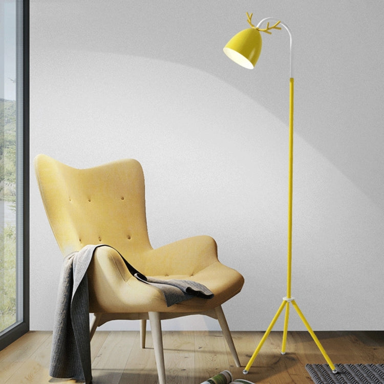 YWXLight Macaron Floor Lamp Nordic Bedroom Living Room Study Cute Pink Creative Antler Eye LED Table Lamp