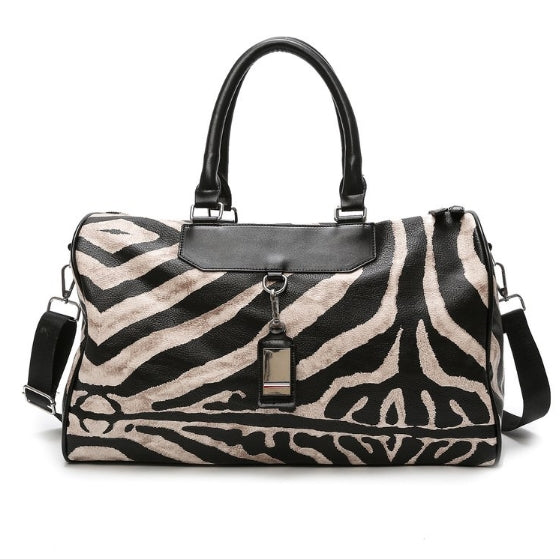 Large Capacity PU Leather Casual Travel Handbags Single Shoulder Bag, Size: L (Black)