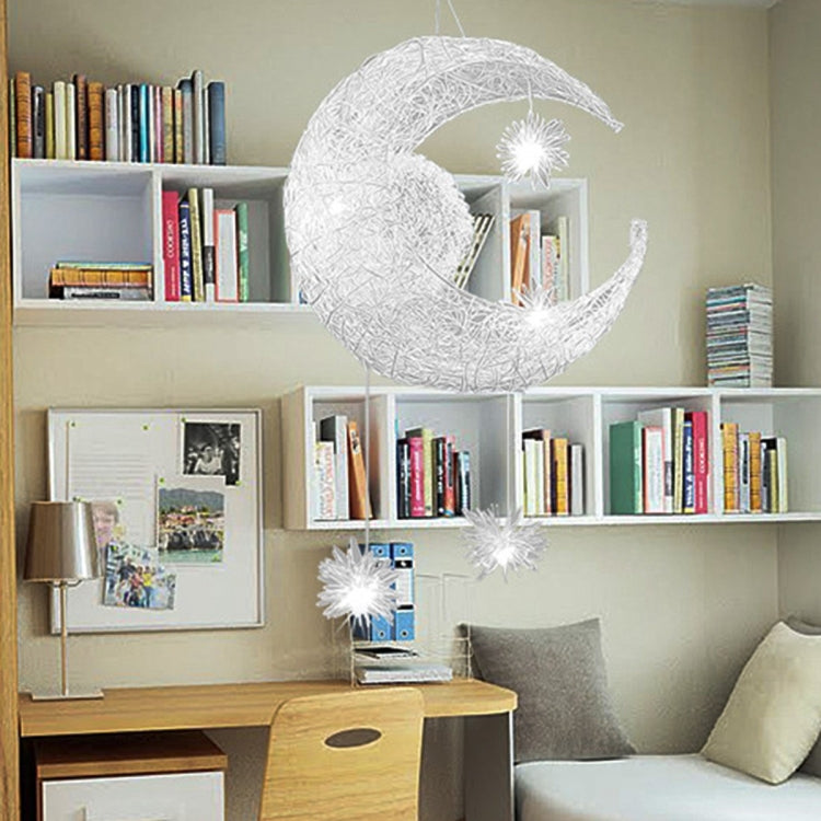 YWXLight Simple Chandelier Children's Room Bedroom Restaurant Chandelier Creative Star Moon Combination Dream Warm Light