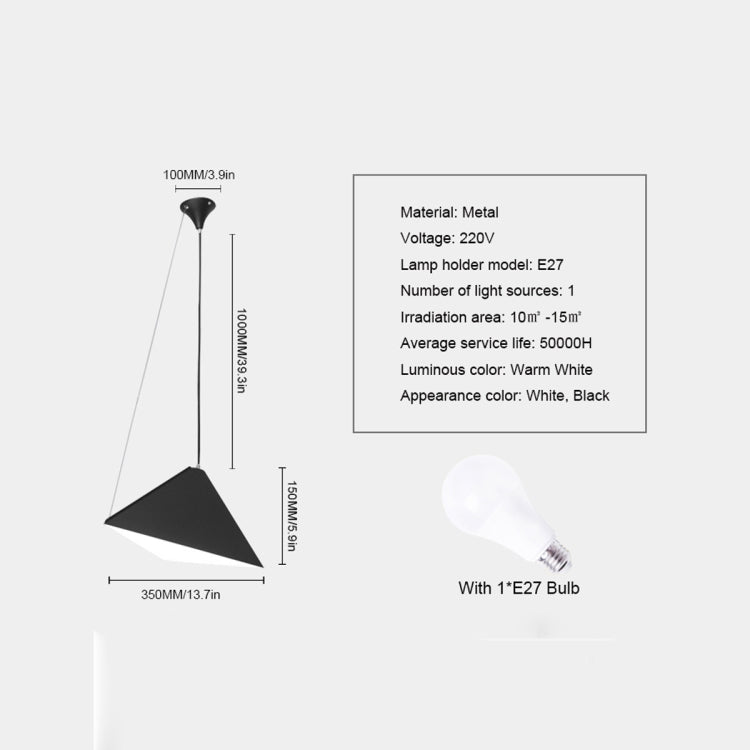 YWXLight Modern Creative Chandelier Geometric Triangle Single Head Modern Pendant Light