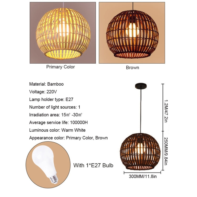 YWXLight Home Decor Bedroom Living Room Dining Room Round Bamboo Vine Woven Pendant Light