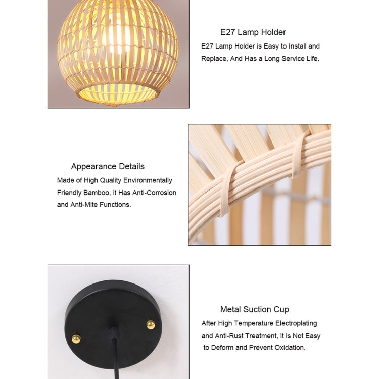 YWXLight Home Decor Bedroom Living Room Dining Room Round Bamboo Vine Woven Pendant Light