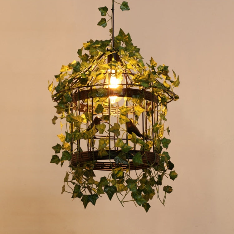 YWXLight Retro Bird Cage Plant Pendant Light Music Meal Bar Creative Personality Cafe Hanging Lamp