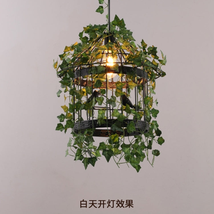 YWXLight Retro Bird Cage Plant Pendant Light Music Meal Bar Creative Personality Cafe Hanging Lamp