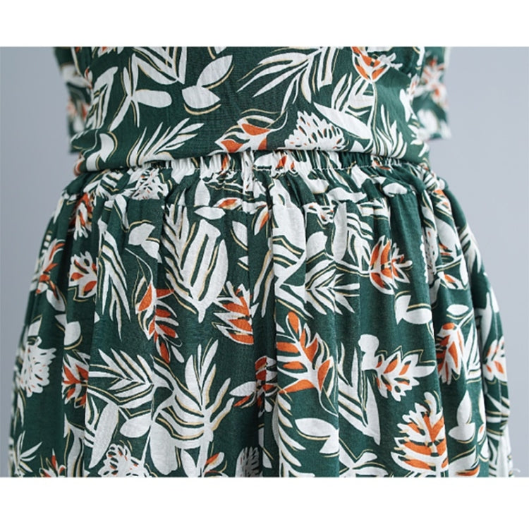 2 in 1 Spring and Summer Printed Loose Wide-leg Pants + Irregular Top Suit for Ladies