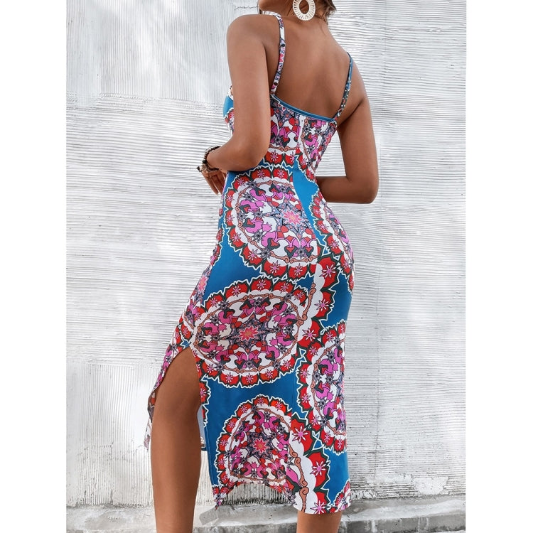 Skinny Print Braces Dress for Ladies