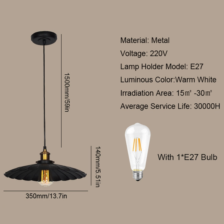 YWXLight Nordic Retro Industrial Pendant Light Creative Lotus Leaf Pendant Lamp E27 Bulb Perfect for Kitchen Dining Room Bedroom Cafe