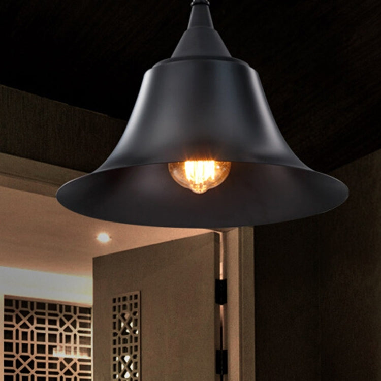YWXLight Retro Industrial Pendant Light Black Horn Pendant Lamp E27 Bulb Perfect for Kitchen Dining Room Bedroom Cafe