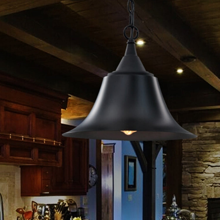 YWXLight Retro Industrial Pendant Light Black Horn Pendant Lamp E27 Bulb Perfect for Kitchen Dining Room Bedroom Cafe