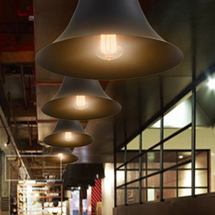YWXLight Retro Industrial Pendant Light Black Horn Pendant Lamp E27 Bulb Perfect for Kitchen Dining Room Bedroom Cafe