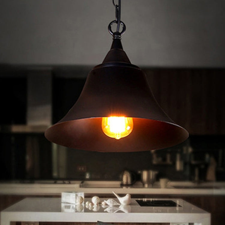 YWXLight Retro Industrial Pendant Light Black Horn Pendant Lamp E27 Bulb Perfect for Kitchen Dining Room Bedroom Cafe