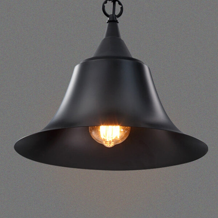 YWXLight Retro Industrial Pendant Light Black Horn Pendant Lamp E27 Bulb Perfect for Kitchen Dining Room Bedroom Cafe