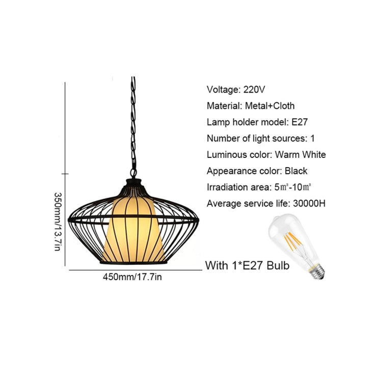 YWXLight Retro Industrial Pendant Light Birdcage Modeling Pendant Lamp Perfect for Kitchen Dining Room Bedroom Cafe