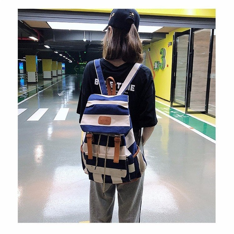 Canvas Waterproof School Backpack Casual Handbag Double Shoulder Bag