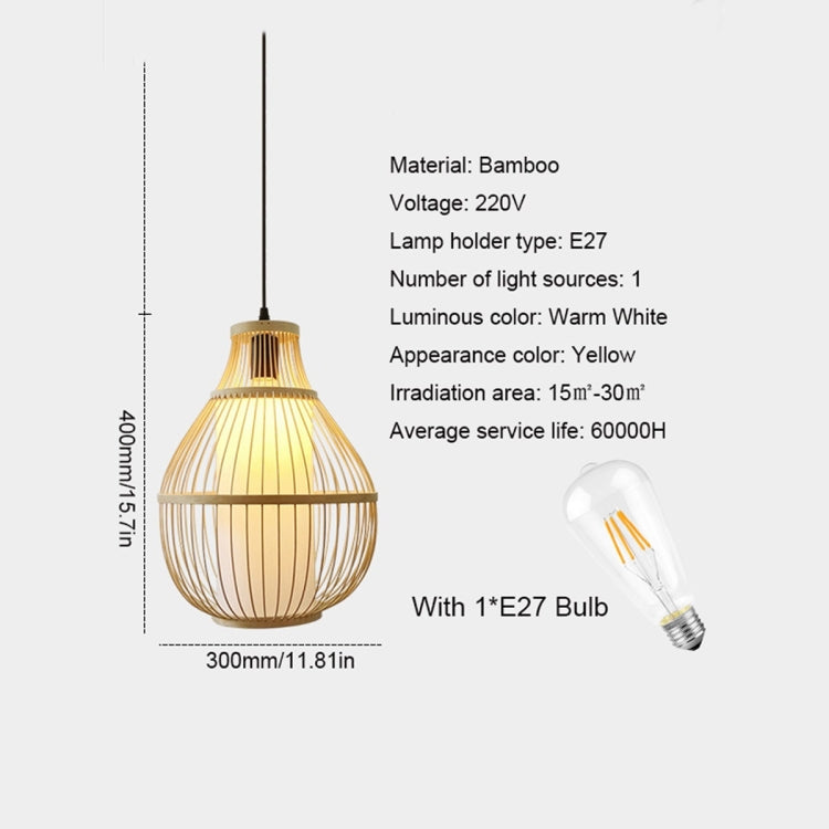 YWXLight Decorative Lamp Bamboo Chandelier Creative Modern Chinese Simple Chandelier (Warm White)