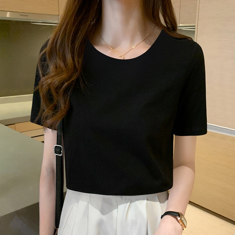 Cotton White T-shirt Women Short-Sleeved Short Bottoming Shirt