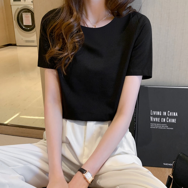 Cotton White T-shirt Women Short-Sleeved Short Bottoming Shirt