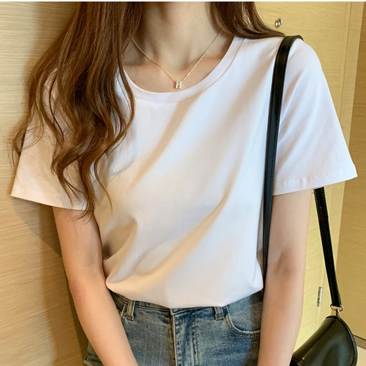 Cotton White T-shirt Women Short-Sleeved Short Bottoming Shirt
