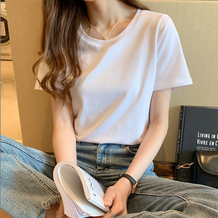 Cotton White T-shirt Women Short-Sleeved Short Bottoming Shirt