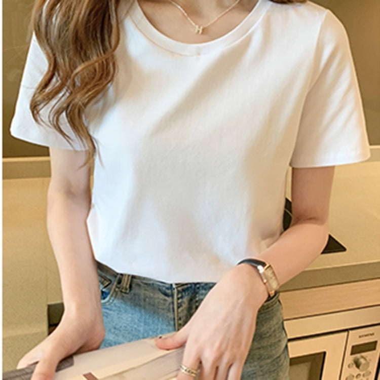 Cotton White T-shirt Women Short-Sleeved Short Bottoming Shirt