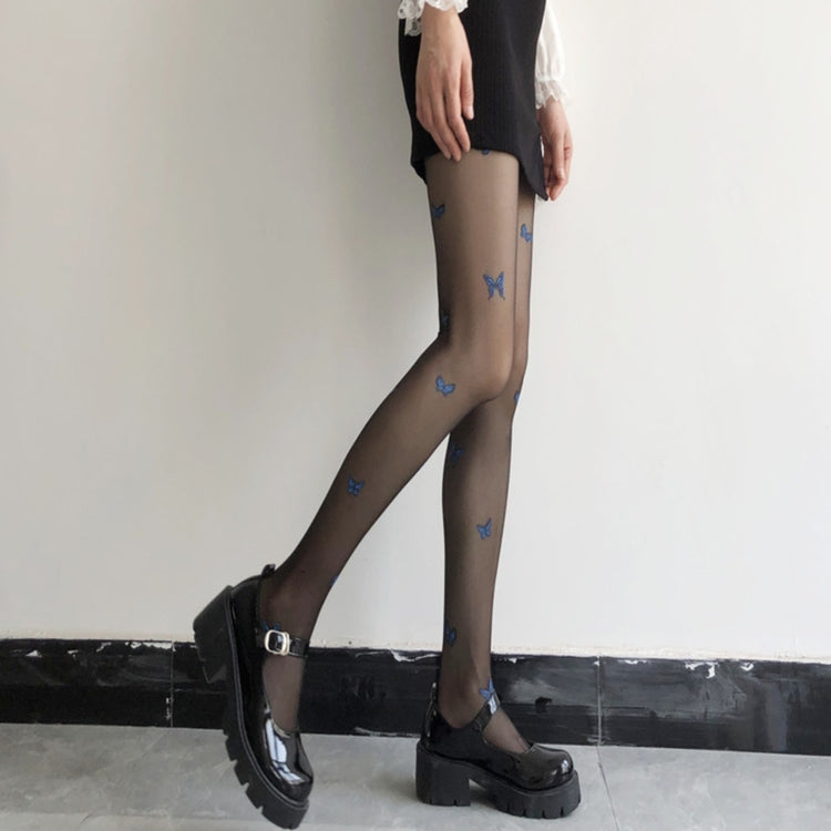 Blue Butterfly Stockings Pantyhose