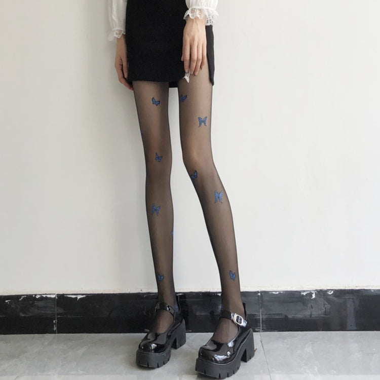 Blue Butterfly Stockings Pantyhose