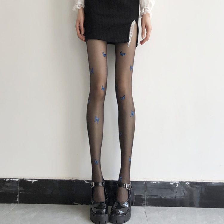 Blue Butterfly Stockings Pantyhose